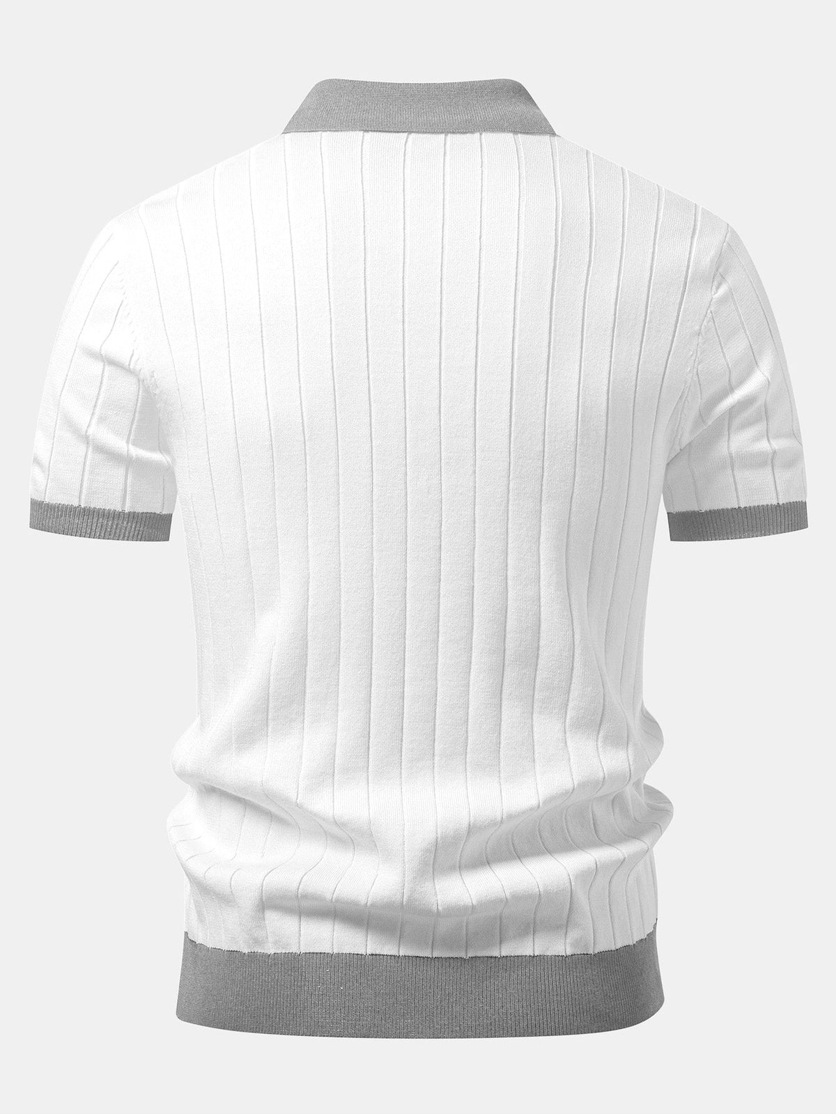 Kontrastbiesen Polo mit Johnny-Kragen & Slim Fit Tapered Hose