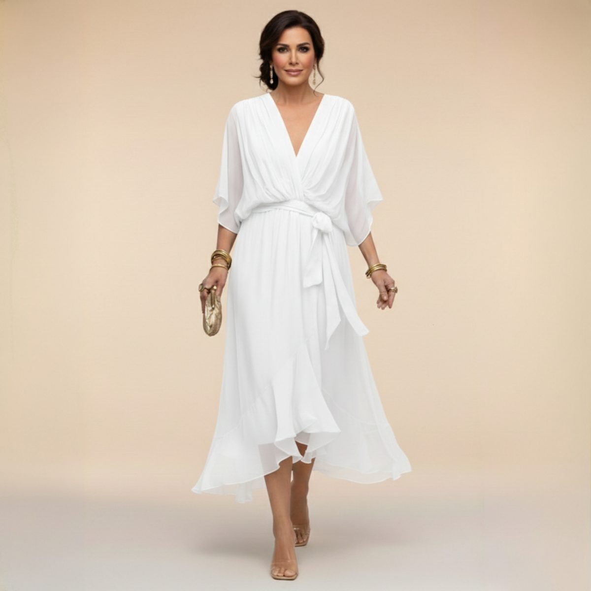 Sfumato | V-Neck Chiffon Dress