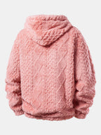 Geometric Jacquard Teddy Hoodie