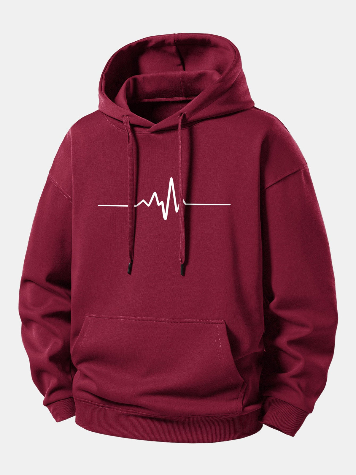 Herzfrequenz Hoodie in Bequemer Passform
