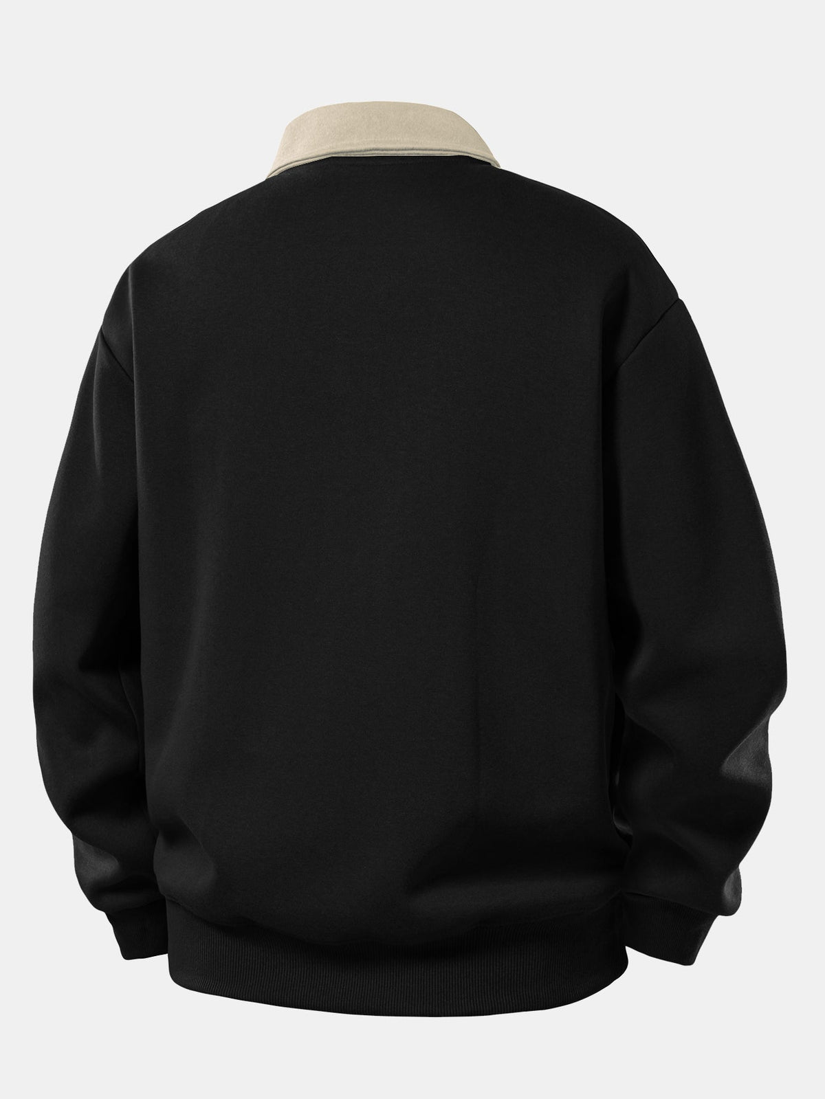 Bequemes Kontrast-Polo Sweatshirt mit entspannter Passform