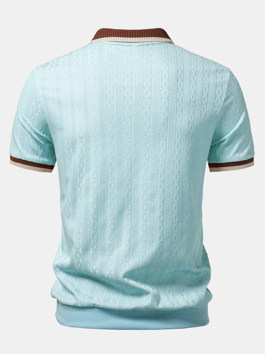Kontrastierte Bies Textur Strick-Polo mit Reißverschluss & Slim Fit Tapered Hose