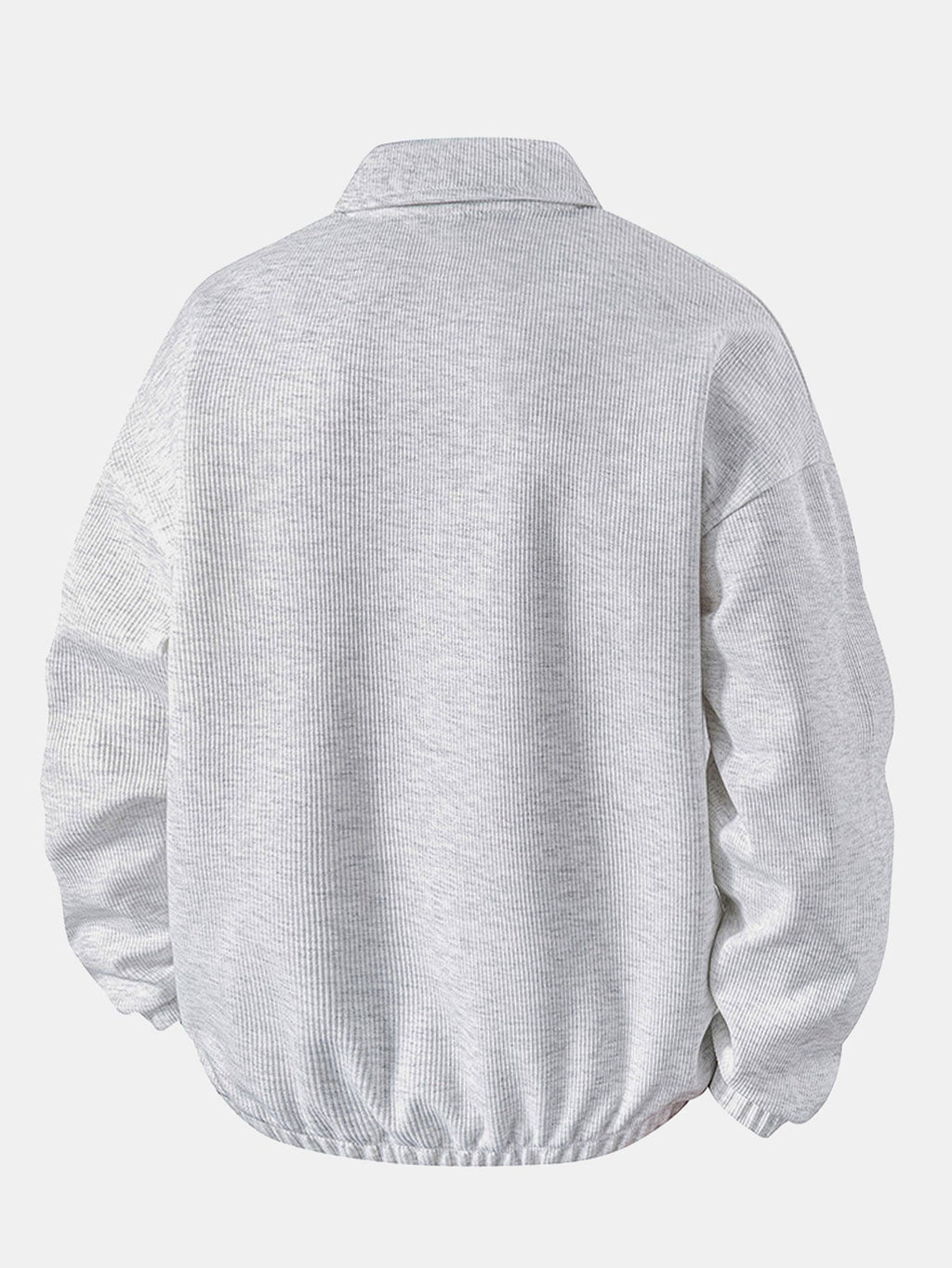 Bequemes Waffel-Polo Sweatshirt mit V-Ausschnitt