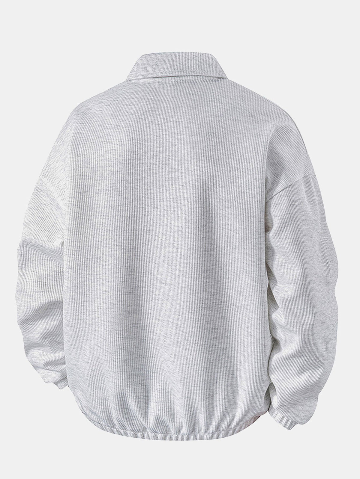 Bequemes Waffel-Polo Sweatshirt mit V-Ausschnitt
