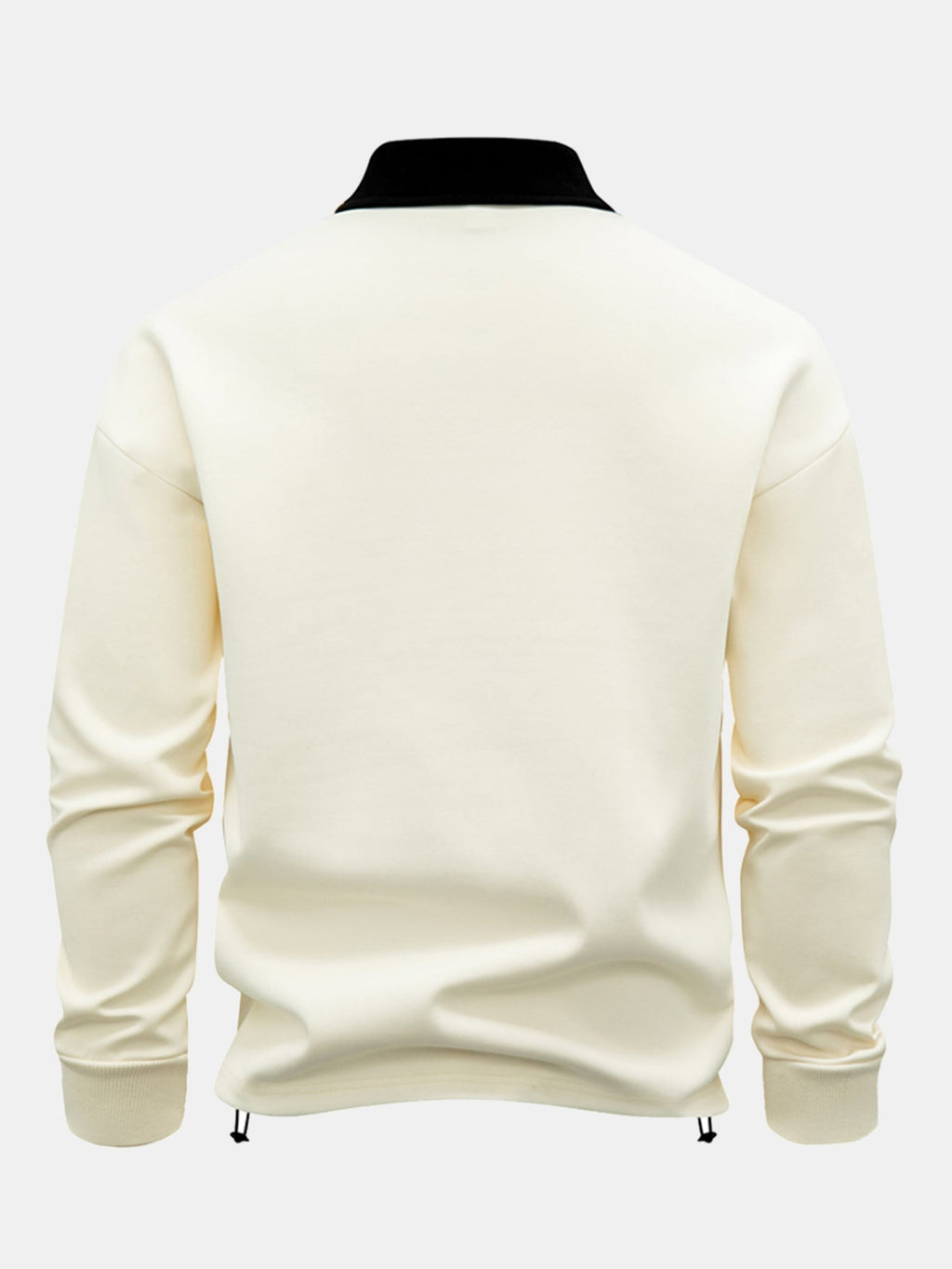 Kontraststreifen-Polo-Kragen-Sweatshirt