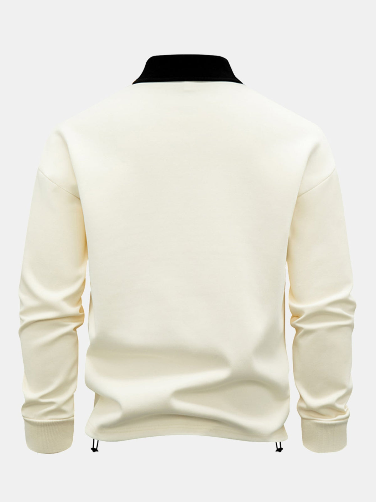 Kontraststreifen-Polo-Kragen-Sweatshirt