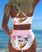 Jolina | Floral Split Bikini with Contrast Design