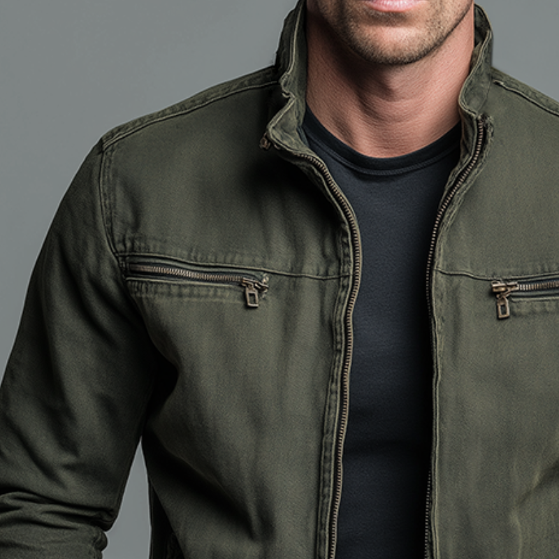 Raufeld – Retro Baumwoll-Zip-Jacke