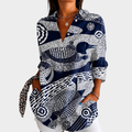 Faux Mosaik-Print Bluse