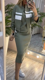 Von Esmee - Elegantes und lässiges Damen-Set mit Rundhalskleid und passender Jacke
