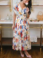 Savannah | Floral Pleated Midi Dress