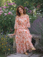 ROSALIE | MAXI DRESS WITH FLORAL RUFFLES