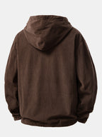 Corduroy Kapuzenpullover mit Kängurutasche