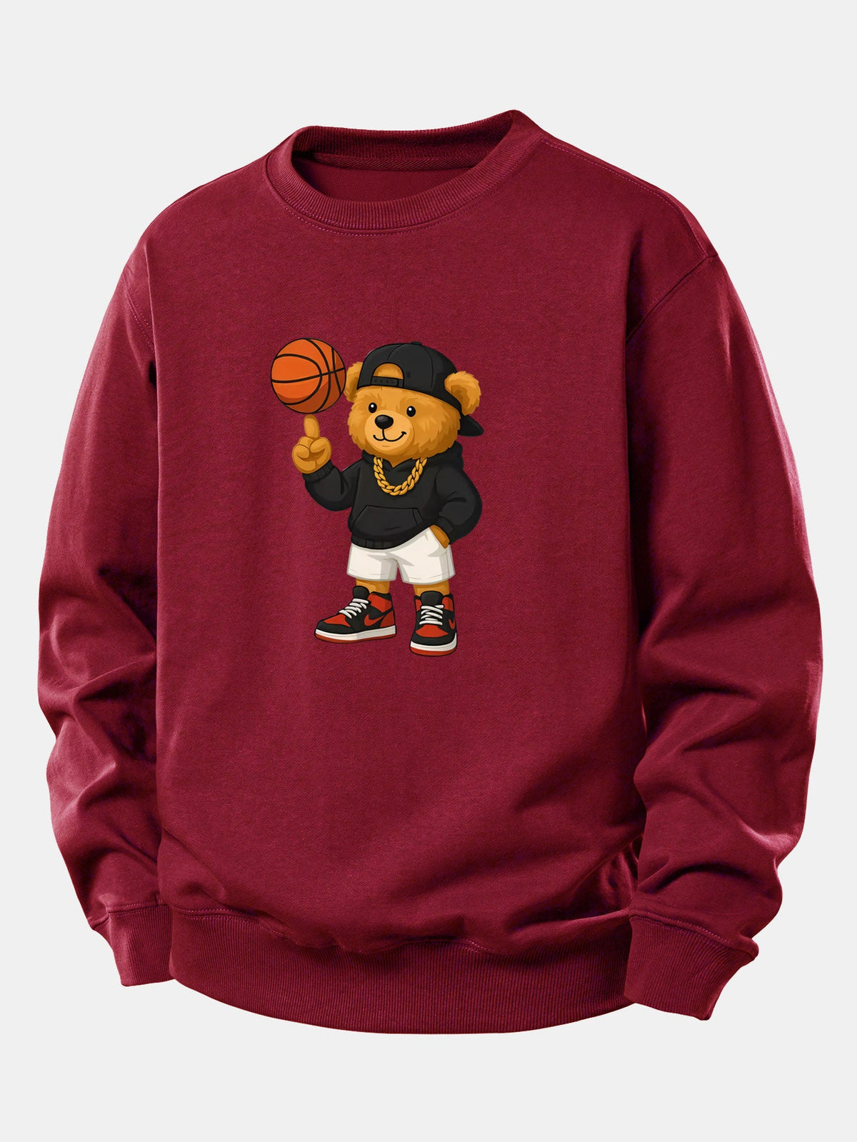 Bequemes Sweatshirt mit Basketball-Bären-Motiv