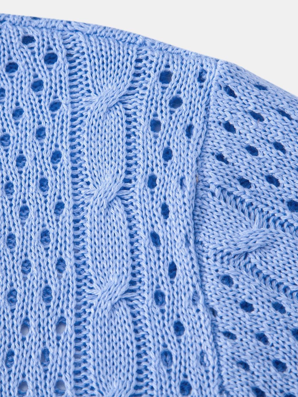 Offenes Strickshirt & Kurze Hose mit Kräuselstruktur und 5-Zoll-Kordelzug