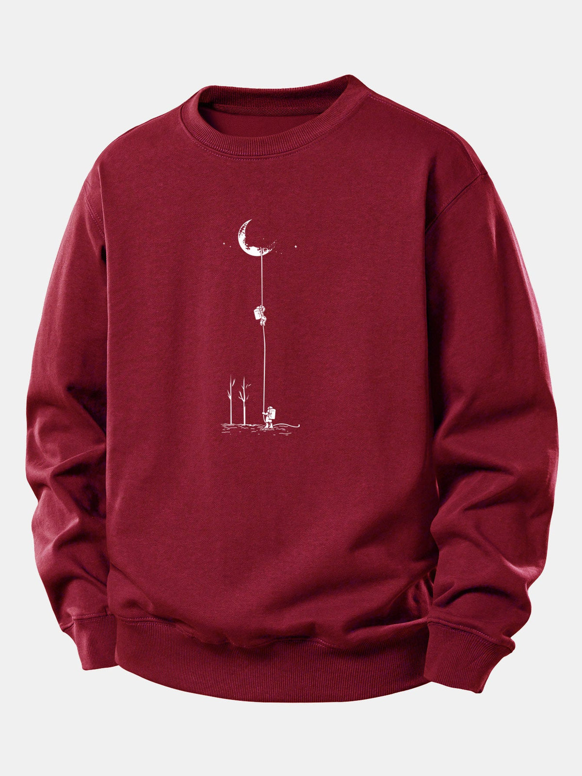 Entspannte Sweatshirt mit Mond-Astronauten-Motiv