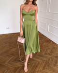 Liora | Stilvolles Trägerloses Midi-Kleid