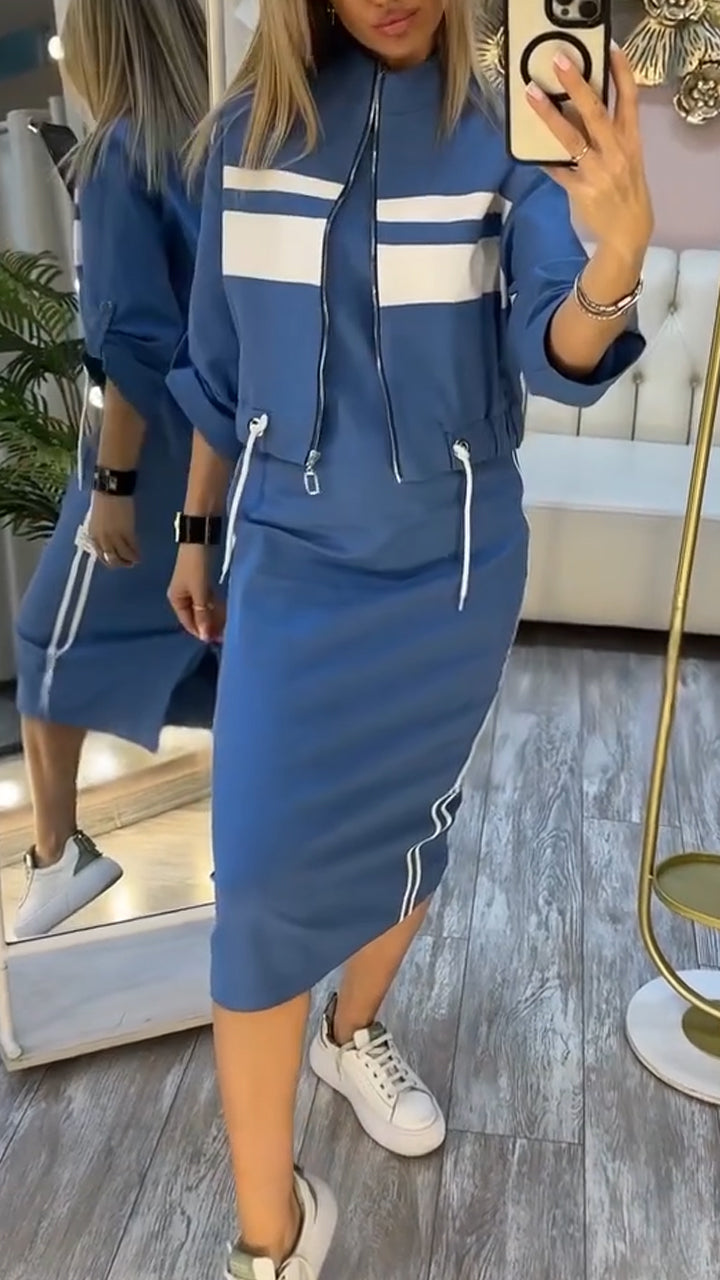 Von Esmee - Elegantes und lässiges Damen-Set mit Rundhalskleid und passender Jacke