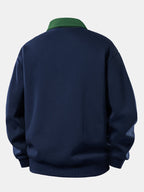 Bequemer Sweatshirt mit Milano-Print und Kontrast-Polo