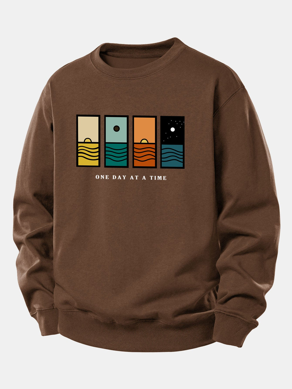 Relaxed-Fit Sweatshirt with 'One Day At A Time' Print