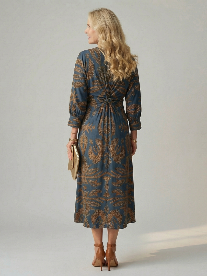 Lune | Natürliches Wickelkleid in Midi-Länge
