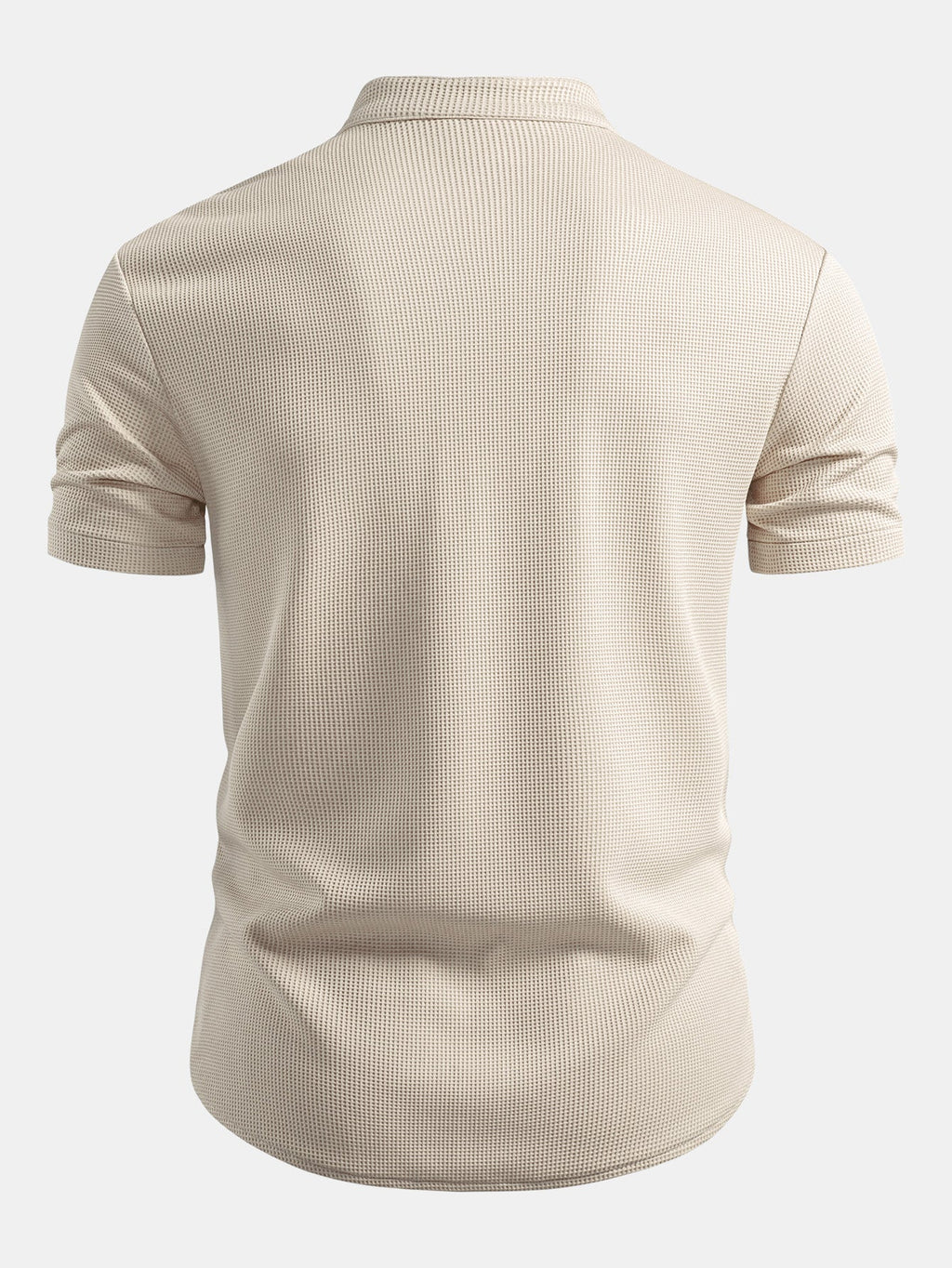 Muscle Fit Waffle-Shirt mit Stehkragen und 7-Zoll-Shorts mit Kordelzug Set