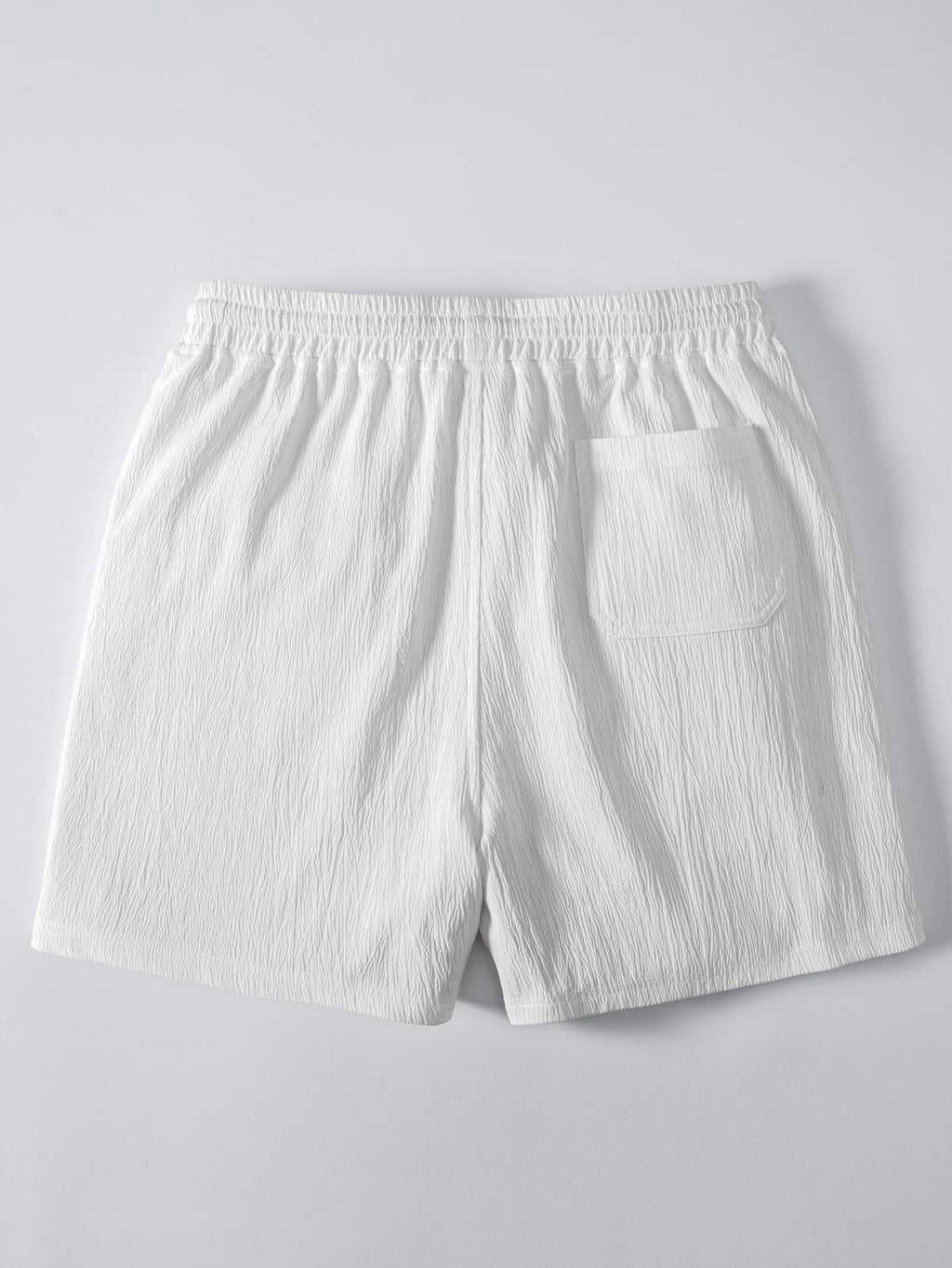 Offenes Strickshirt & Kurze Hose mit Kräuselstruktur und 5-Zoll-Kordelzug