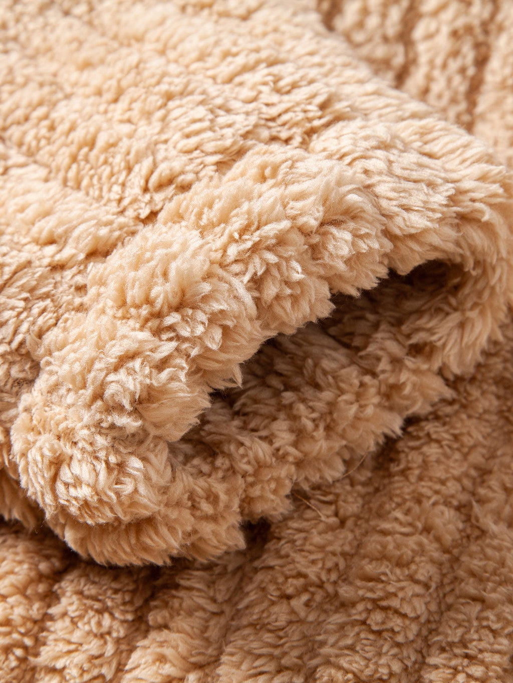Gestreifter Hoodie mit Kängurutaschen aus Teddy-Fleece