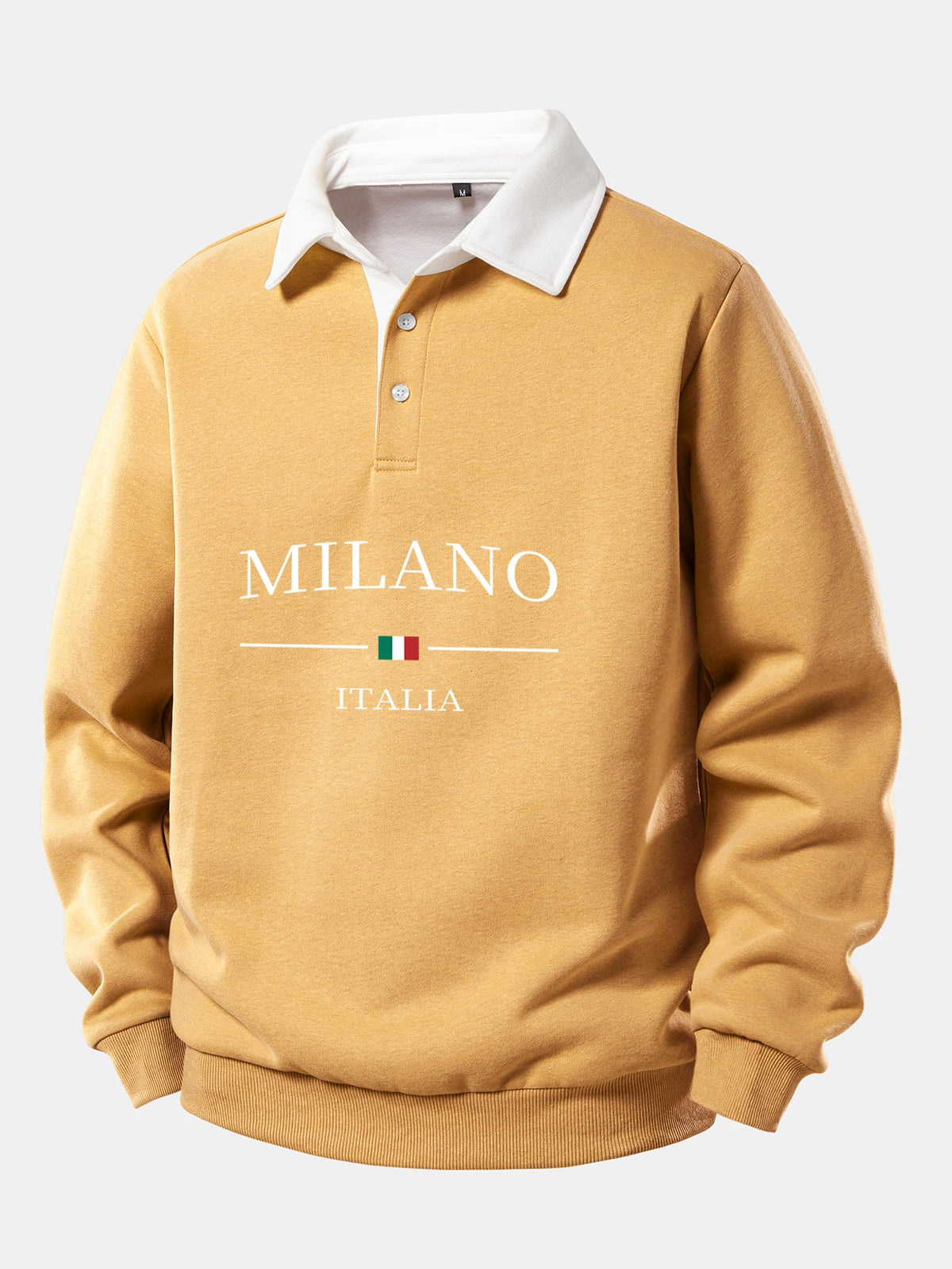 Milano Print Contrast Polo Collar Sweatshirt