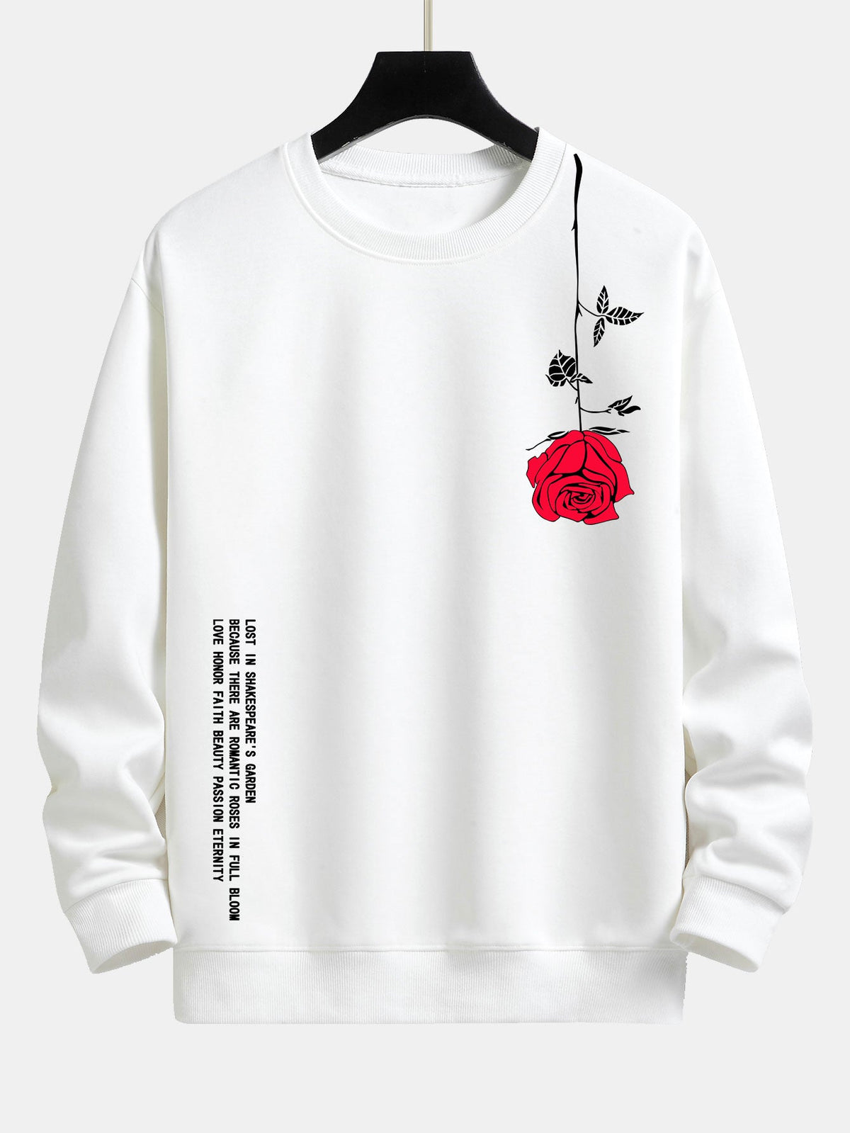 Roosprint Relaxed Fit Sweatshirt with Slogan
