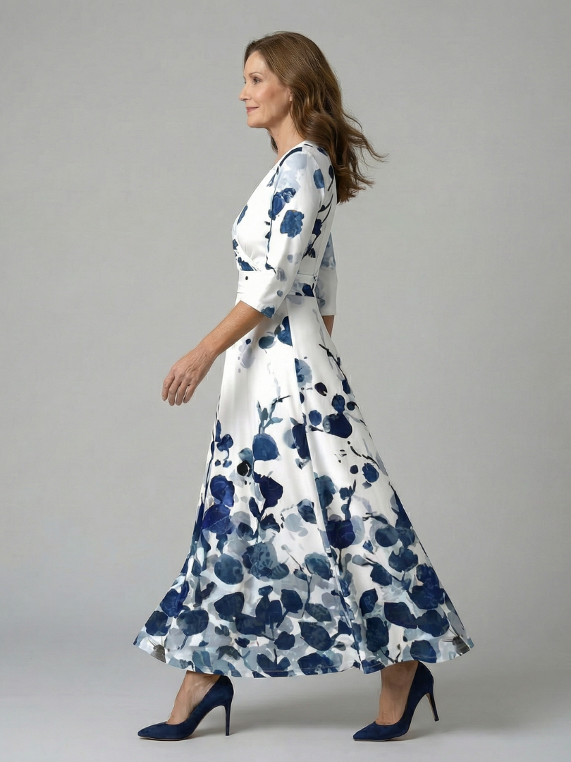 Celine | Midi-Kleid mit Wickelausschnitt