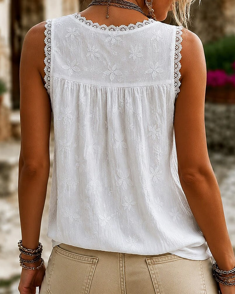 Marjet | V-Neck Lace Tank Top