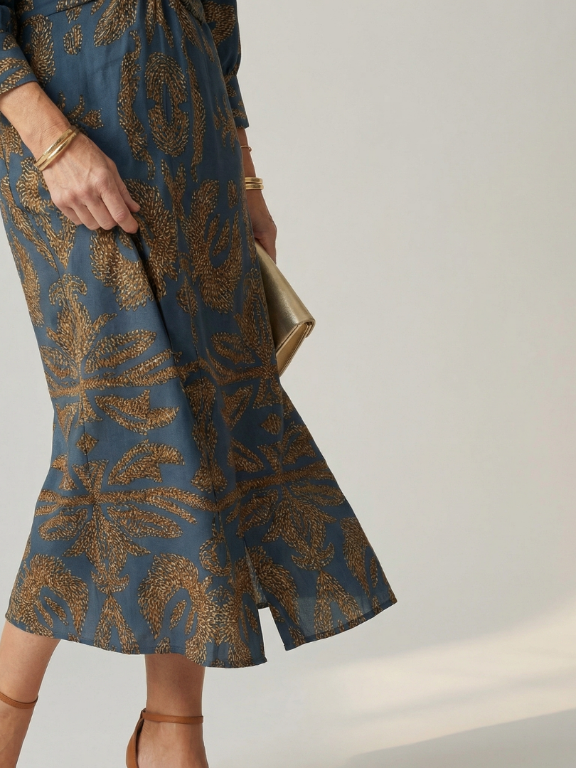 Lune | Natürliches Wickelkleid in Midi-Länge