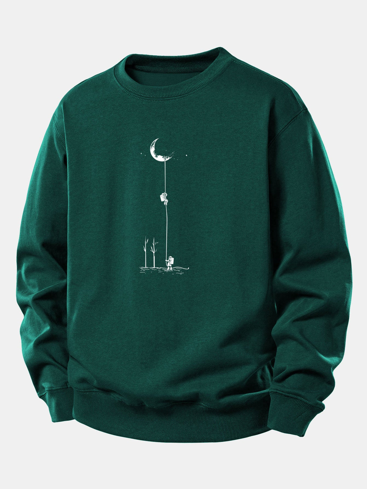 Entspannte Sweatshirt mit Mond-Astronauten-Motiv
