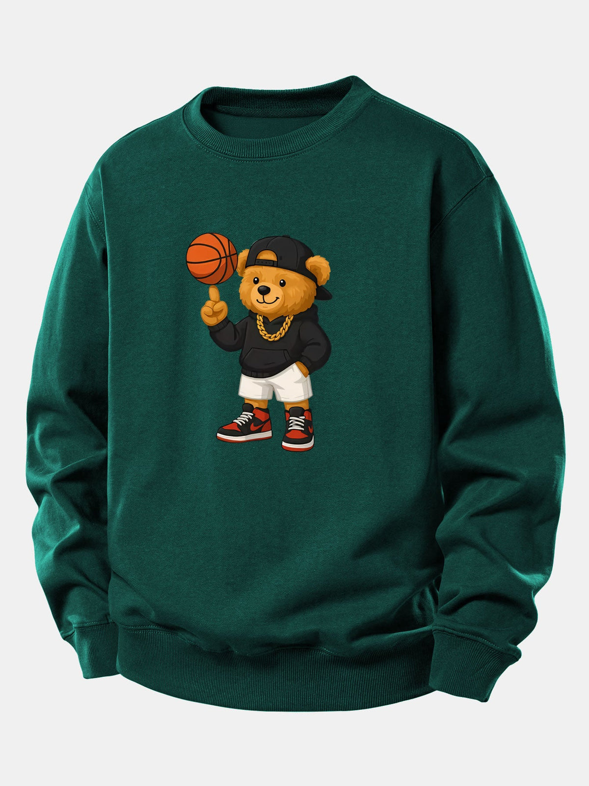 Bequemes Sweatshirt mit Basketball-Bären-Motiv