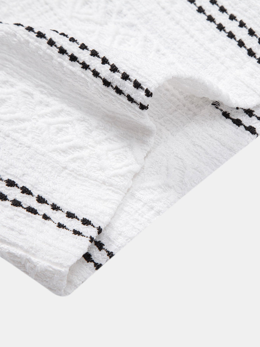 Geometrisches Jacquardhemd mit Knöpfen und Kurzshorts mit Kordelzug und gekreuzter Textur, 5"