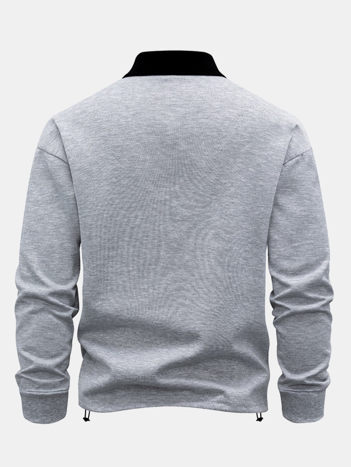 Kontraststreifen-Polo-Kragen-Sweatshirt