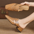 Rosel Leder-Mules mit quadratischer Zehenpartie