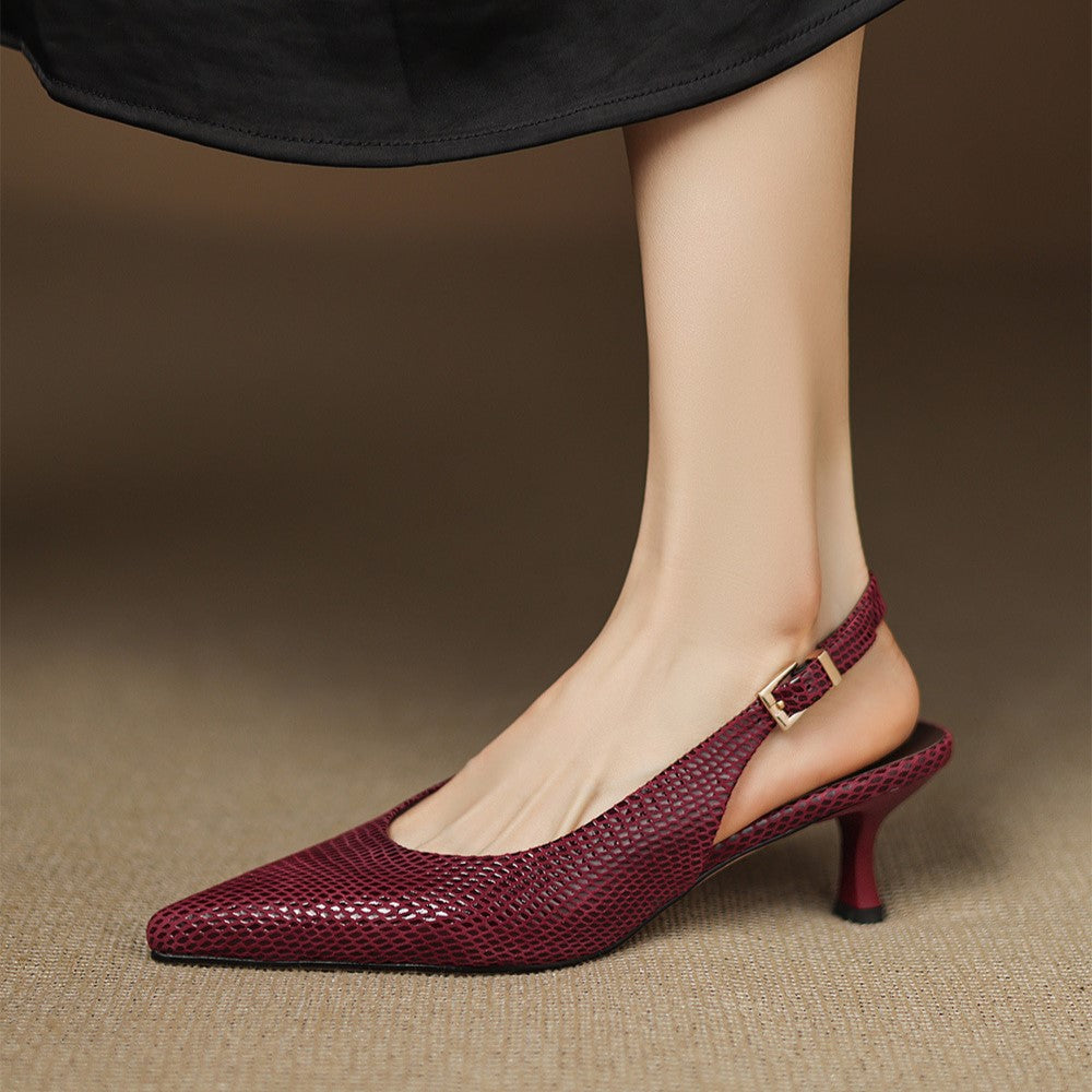 Céliane Leather Slingback Heels