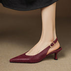 Céliane Leather Slingback Heels