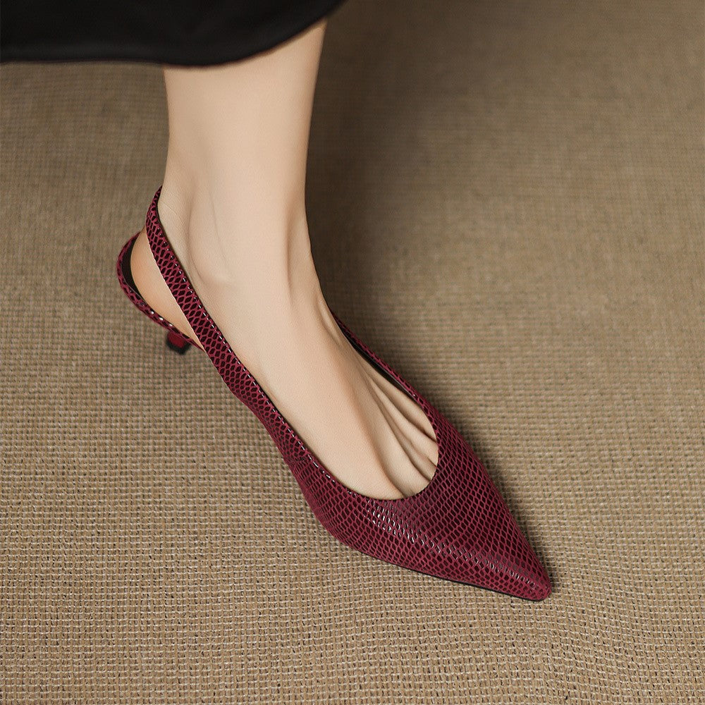 Céliane Leather Slingback Heels