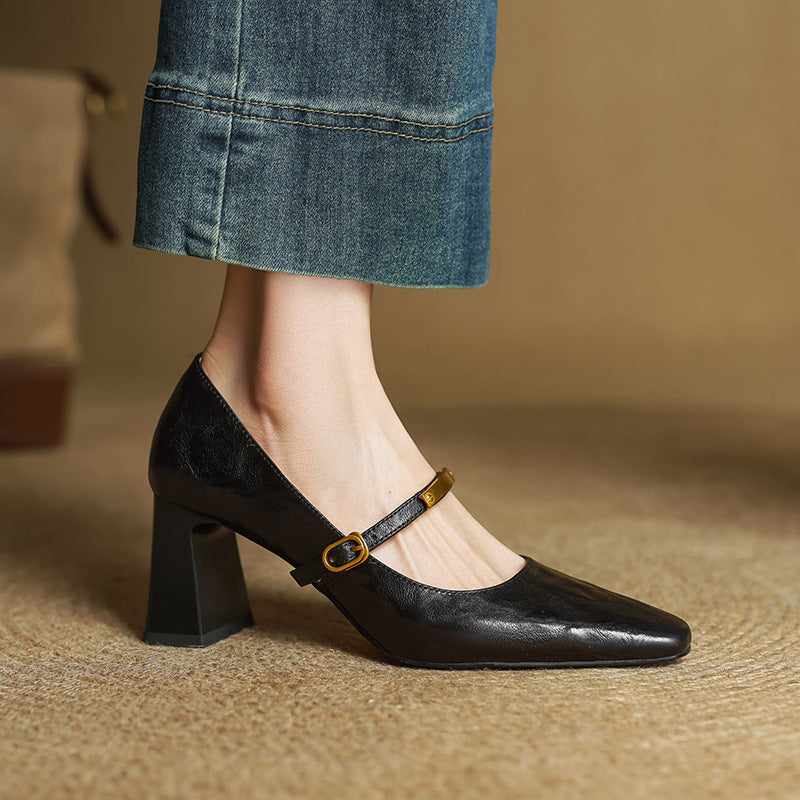 Marleon Leather Strap Heels