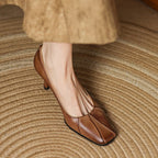 Marisol Leder Pumps mit eckiger Zehenpartie