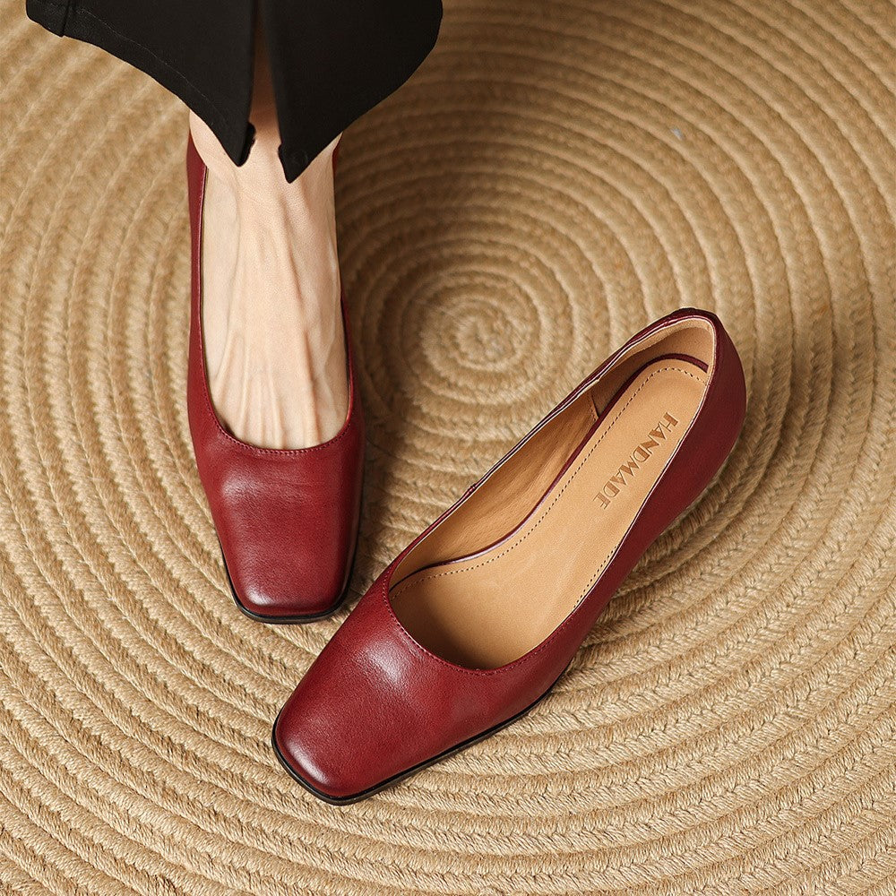 Oriel Leather Square Toe Pumps