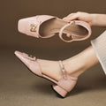 Elvane Leather Mary Jane Buckle Shoes