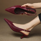 Céliane Leather Slingback Heels