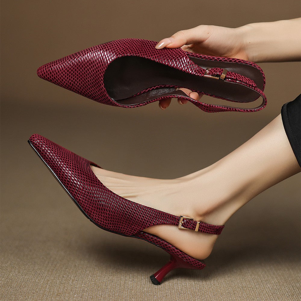 Céliane Leather Slingback Heels