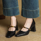 Marleon Leather Strap Heels