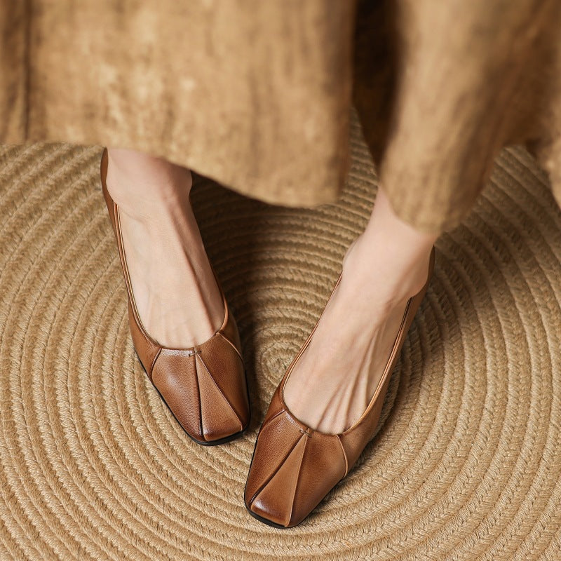 Marisol Leder Pumps mit eckiger Zehenpartie