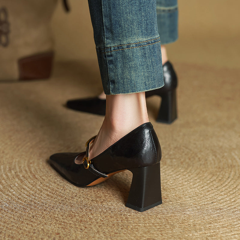 Marleon Leather Strap Heels